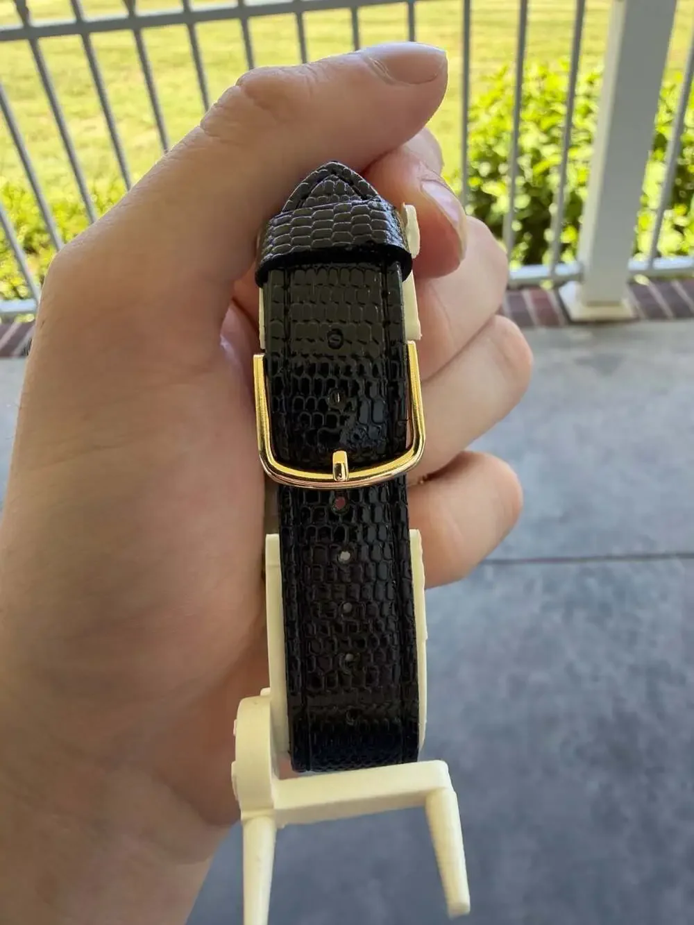 Vintage Lorus Disney Mickey Mouse Hologram Gold Tone Watch with Leather Strap